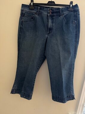 Cherokee Dark Blue Embroidered Hem Cropped Jeans